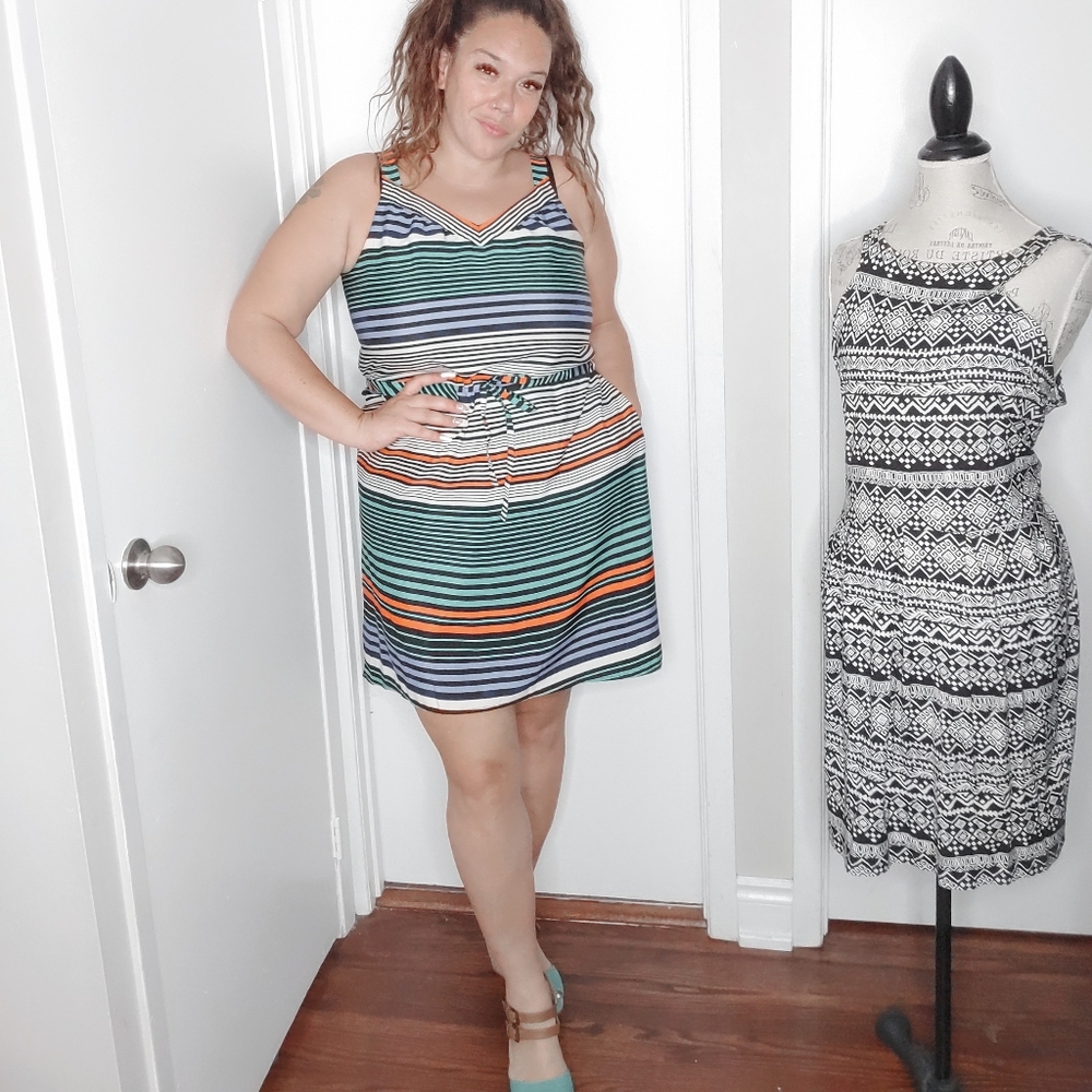 Stripped Midi Dress